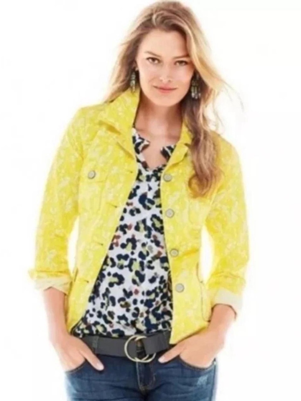CAbi Field of Daisies Utility Jacket